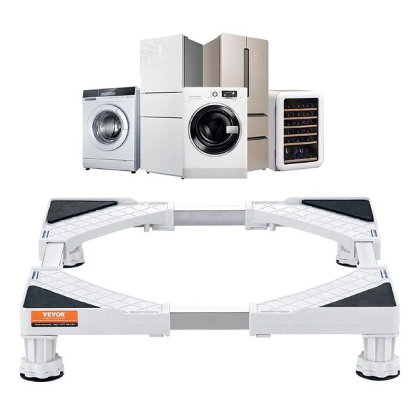 Mini Fridge Stand Universal Laundry Pedestal, Adjustable with 4 Strong Feet, Washing Machine Base Multi-Functional for Washer And Dryer, 381-615mm Wide