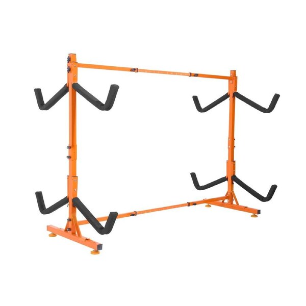 Freestanding Kayak Storage Rack, Kayak Stand for 4 Kayak Canoe Paddleboard, Heavy-duty Steel Kayak Hanger Holder with Padded Arms and Adjustable Width, 100 kg Max Load, for Indoor Outdoor