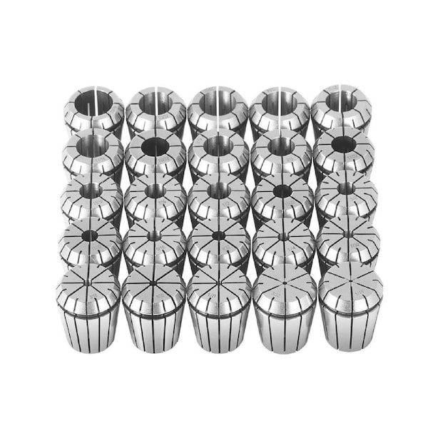 25 pcs ER32 Collet Set, 1/16''-13/16'', ER32 Spring Collet Chuck Set, 0.0006"/15 µm TIR Lathe Chuck Tool with 25 Labeled Storage Boxes, for CNC Engraving Machine Milling Lathe Tool Drill