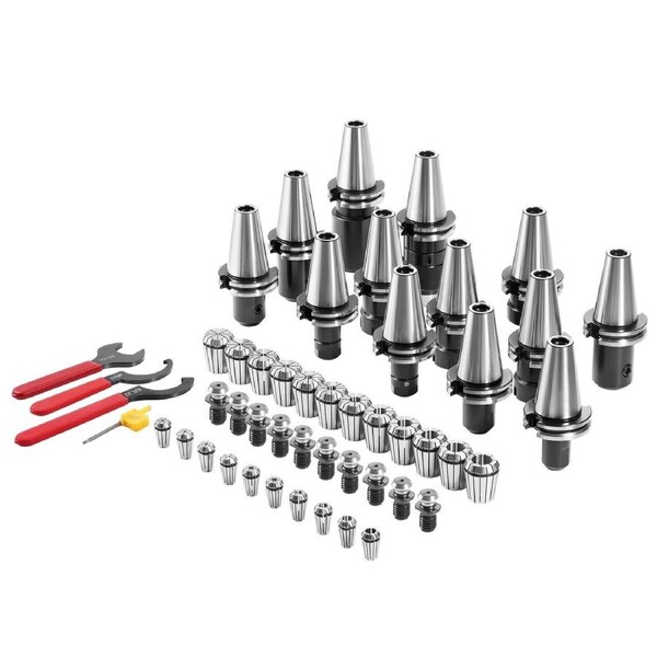 CAT40 Collet Holder ER 16/32 Collet Set, 35 PCs, SLN FMB ER16/32 APU Tool Holders Spring Steel Collet Chucks with 10 Pull Studs and 3 Wrenches, for Milling Machine Drill Presses Boring