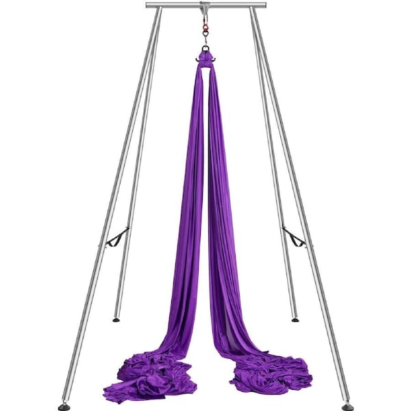 Aerial Yoga Frame & Yoga Hammock, 2950 mm Height Professional Yoga Swing Stand Comes with 12 m Length Aerial Hammock, Max 250 kg Load Capacity Yoga Rig for Indoor Outdoor Aerial Yoga,