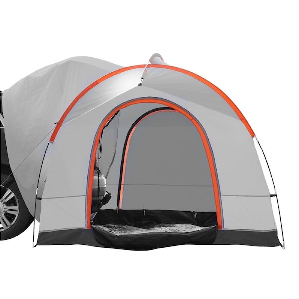 SUV Camping Tent, 8'-8' SUV Tent Attachment for Camping with Rain Layer and Carry Bag, PU2000mm Double Layer Truck Tent, Accommodate 6-8 Person, Rear Tent for Van Hatch
