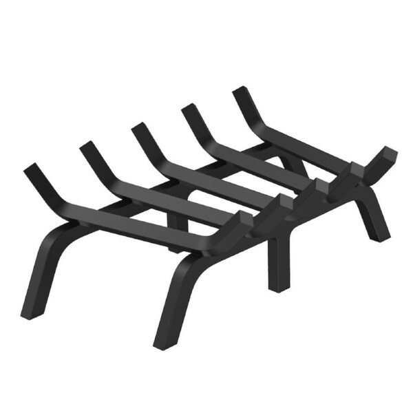 Fireplace Log Grate, 533.4mm Heavy Duty Fireplace Grate with 6 Support Legs, 19.05mm Solid Powder-coated Steel Bars, Log Firewood Burning Rack Holder for Indoor and Outdoor