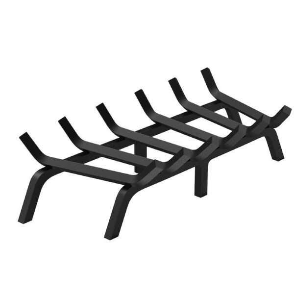 Fireplace Log Grate, 685.8mm Heavy Duty Fireplace Grate with 6 Support Legs, 19.05mm Solid Powder-coated Steel Bars, Log Firewood Burning Rack Holder for Indoor and Outdoor