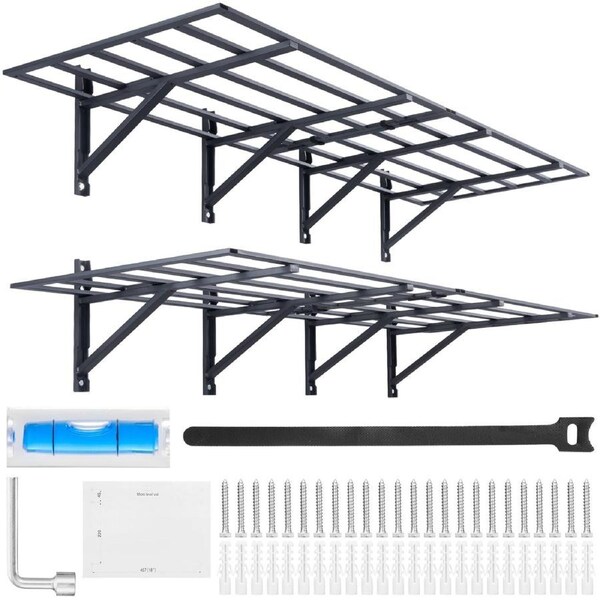 2PCS 72x24in Garage Storage Shelving Wall Mounted Heavy Duty Shelves Rack