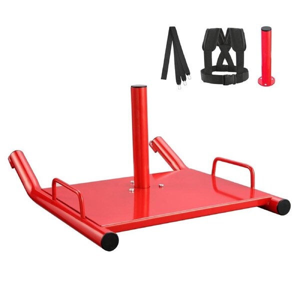 Weight Training Pull Sled, Fitness Strength Speed Training Sled, Steel Power Sled Workout Equipment for Athletic Exercise and Speed Improvement, Suitable for 5 cm Weight Plate,