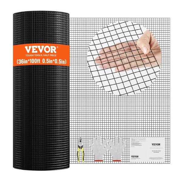 Hardware Cloth, 36'' x 100' Galvanized Wire Mesh Roll, 19 Gauge Chicken Wire Fence Roll, Vinyl Coating Metal Wire Mesh for Chicken Coop Barrier, Rabbit Snake Fences, Poultry