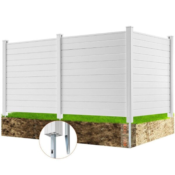Outdoor Privacy Screens, 50" W x 50" H Air Conditioner Fence, Pool Equipment Enclosure, Horizontal Vinyl Privacy Fence, Perfect to Enclose Trash Can and A/C Units
