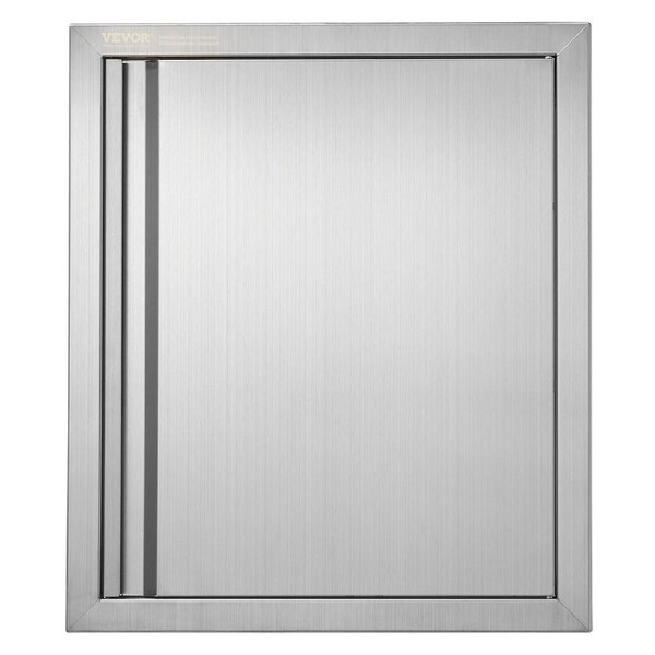 BBQ Access Door, 457x533 mm Single Outdoor Kitchen Door, Stainless Steel Flush Mount Door, Wall Vertical Door with Recessed Handle, for BBQ Island, Grilling Station, Outside