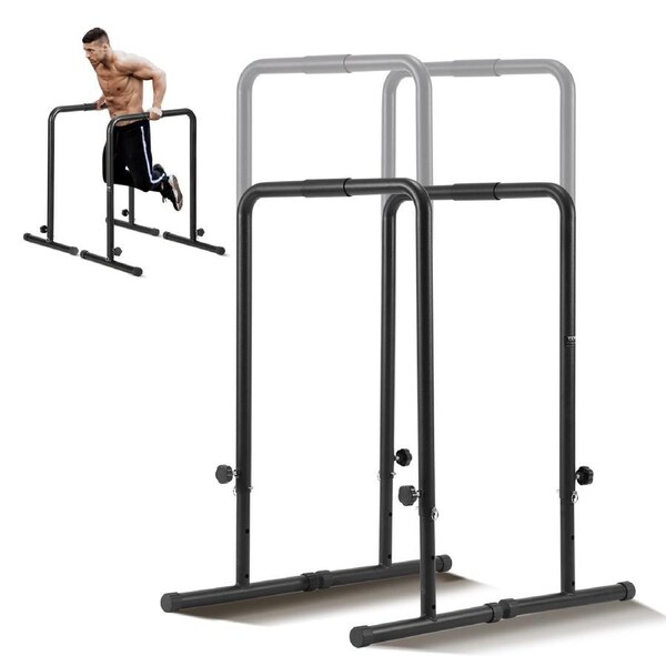 Dip Bars, 200 kg Capacity, Heave Duty Dip Stand Station with Adjustable Height, Fitness Workout Dip Bar Station Stabilizer Parallette Push Up Stand, Parallel Bars for Strength Training Home