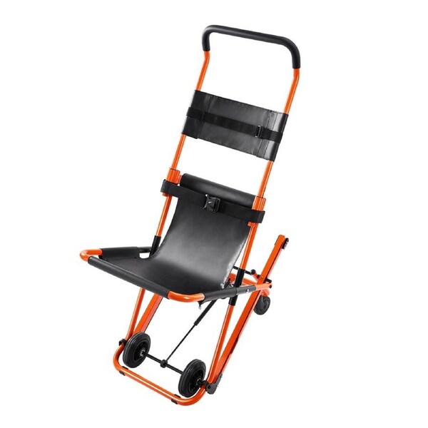 Manual Stair Chair, 159 kg Load Capacity, Foldable Emergency Stair Wheelchair with 4 Wheels, Portable Transport Stair Chair Ambulance Firefighter Evacuation Use for Elderly, Disabled