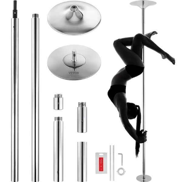 Professional Dancing Pole, Spinning Static Dancing Pole Kit, Portable Removable Pole, 45mm Heavy-Duty Stainless Steel Pole, Height Adjustable Fitness Pole, for Exercise Home Club Gym,