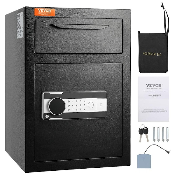 2.5 Cub Depository Safe, Deposit Safe with Drop Slot, Electronic Code Lock and 2 Emergency Keys, 20.27'' x 13.97'' x 13.97'' Business Drop Slot Safe for Cash, Mail in Home, Hotel,