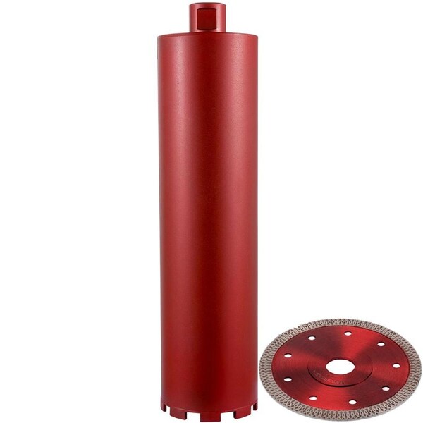 Diamond Core Drill, 4"/101mm Diameter Core Drill Bit, 14"/355mm Concrete Core Drill Bit, 5/8"-11 Thread Core Bit, Dry/Wet Drill Core Bits with a Blade, Diamond Wet Coring Bit For