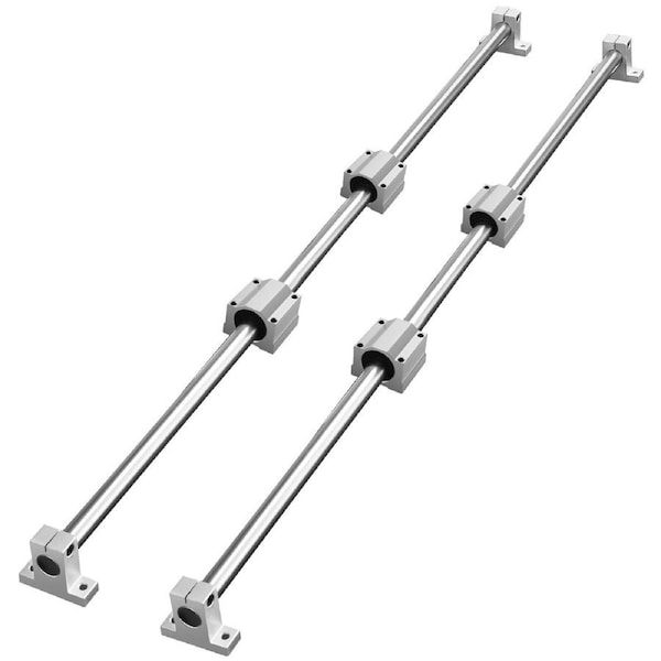 Linear Guide Rail Set, SFC20 1200mm, 2 PCS 39.4 in/1000 mm SFC20 Guide Rails 4 PCS SC20 Slide Blocks 4 PCS Rail Supports, Linear Rails and Bearings Kit for Automated Machines CNC DIY