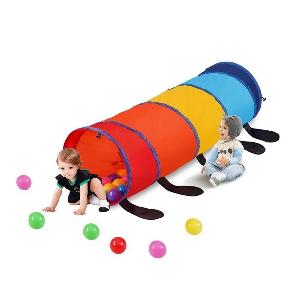 Kids Play Tunnel Tent for Toddlers, Colorful Pop Up Caterpillar Crawl Tunnel Toy for Baby or Pet, Collapsible Gift for Boy and Girl Play Tunnel Indoor and Outdoor Game,