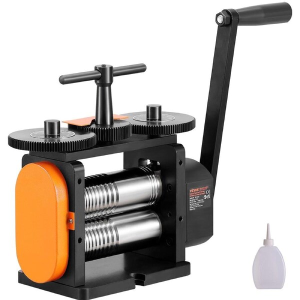 Rolling Mill, 2.24"/57 mm Jewelry Rolling Mill Machine, 1: 2 Gear Ratio, 3-in-1 Multi-function Rolling Mill, 0-5.5 mm Press Thickness for Metal Jewelry Making Sheet Square Wire