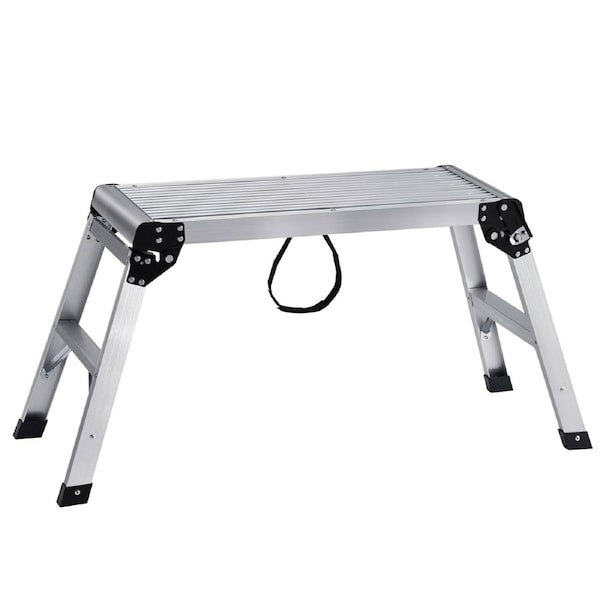 Folding Work Platform, 330 lbs Load Capacity, Aluminum Drywall Stool Ladder, Heavy Duty Work Bench w/ Non-Slip Feet, Ideal for Washing Vehicles, Cleaning, Painting, Decorating,76 L x30 W x50.8 H