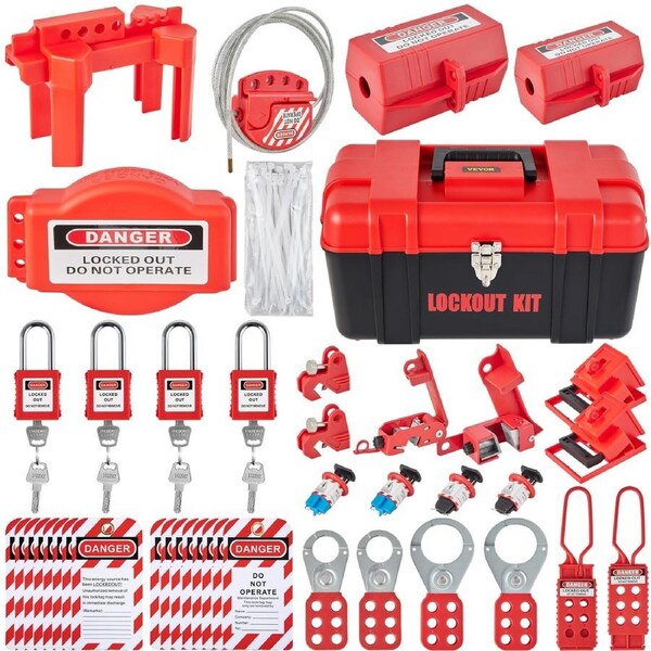 42 PCS Lockout Tagout Kits Electrical Loto Kit for Electrical Risk Removal