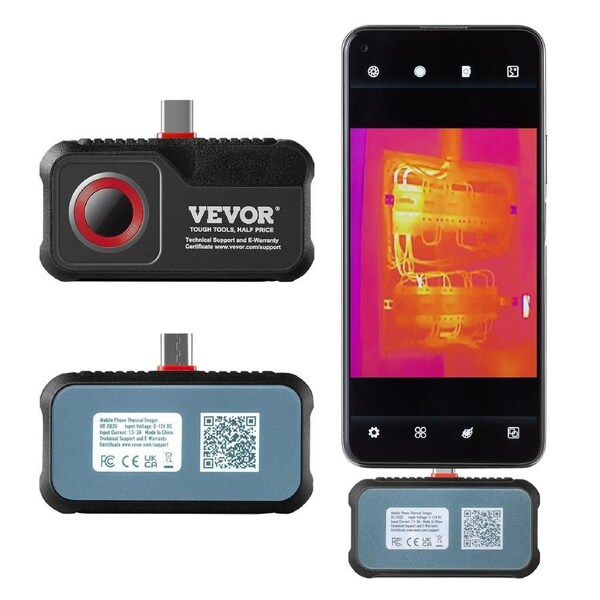 Thermal Imaging Camera for Android, 256 x 192 IR Resolution Infrared Thermal Imager with Visual Camera, 25Hz Refresh Rate Thermal Camera for Smartphone/Tablet, -4-1022°F Temperature Range,