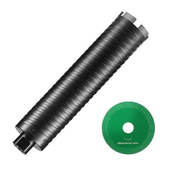 Core Drill Bit, 2.5" Wet/Dry Diamond Core Drill Bits for Brick and Block, Concrete Core Drill Bit with Pilot Bit Adapter and Saw Blade, 9.5" Drilling Depth, 5/8"-11 Inner Thread, Laser