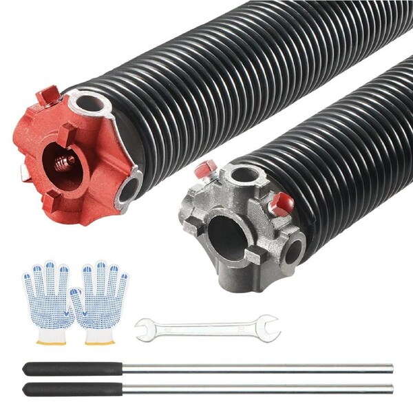 Garage Door Torsion Springs, 16000 Cycles, Pair of 0.25 x 2 x 30inch, Garage Door Springs with Non-Slip Winding Bars, Mounting Tool and Gloves, Electrophoresis Coated, for
