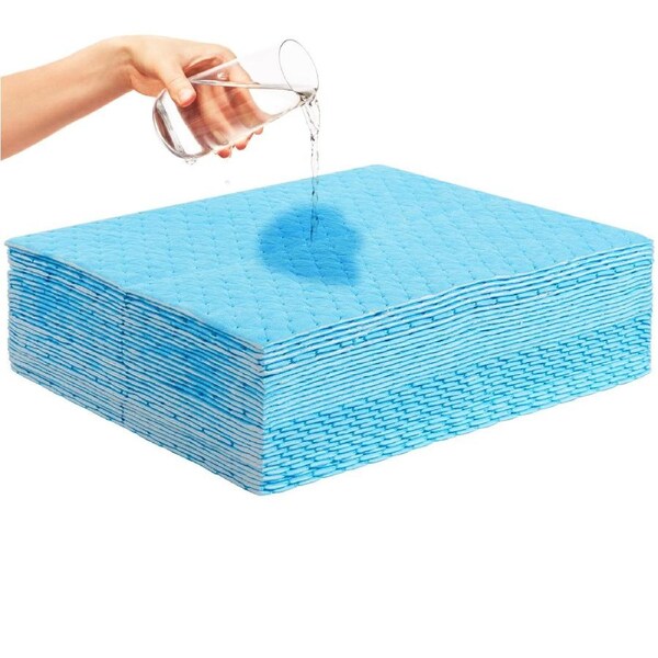 Spill Absorbent Pads, Water Absorbing Mat Pad in Dispenser Box, 6 Gal Capacity, 15" L x19" W Polypropylene Absorbent Pad for Water, 30 pcs per Box