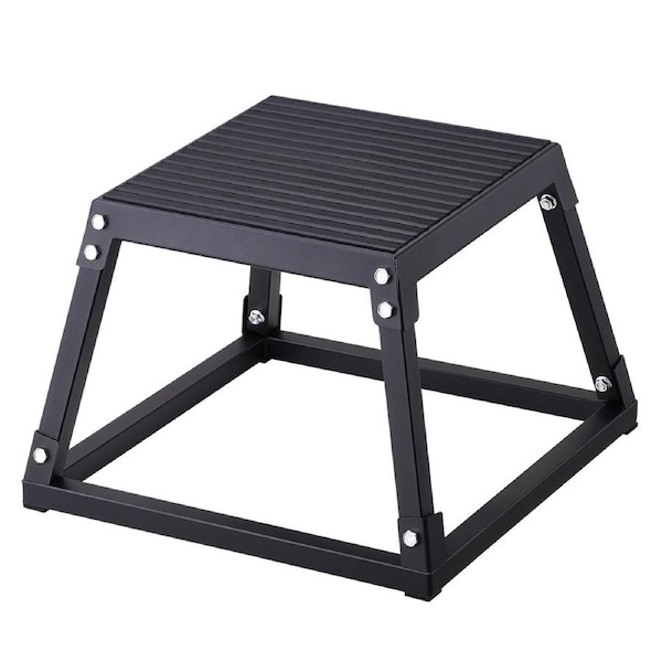 Plyometric Jump Box, 12 Inch Plyo Box, Steel Plyometric Platform and Jumping Agility Box, Anti-Slip Fitness Exercise Step Up Box for Home Gym Training, Conditioning Strength Training,