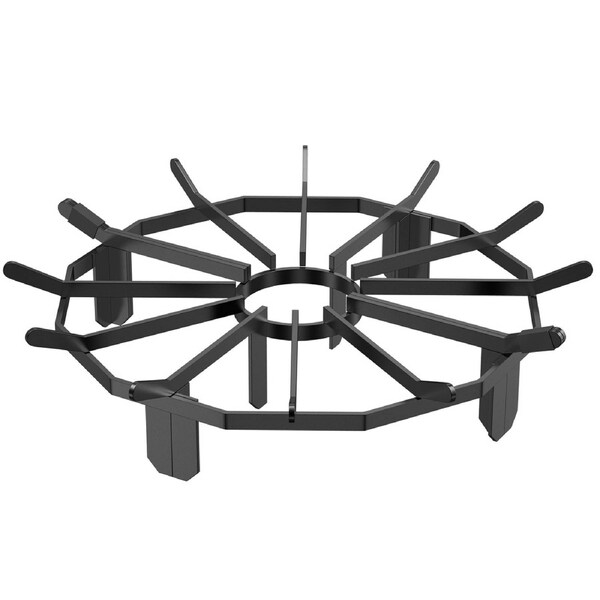 Log Grate, 27 inch Heavy Duty Wheel Fire Grate with 6 Support Legs, Solid Powder-coated Steel Bars, Log Firewood Burning Rack Holder for Wood Stove and Outdoor Camping Fire