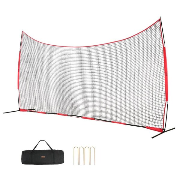 Barricade Backstop Net, 20x10 ft Ball Sports Barrier Netting, Portable Practice Equipment with Carry Bag, Protection Screen for Baseball Softball Lacrosse Soccer Hockey Training, for