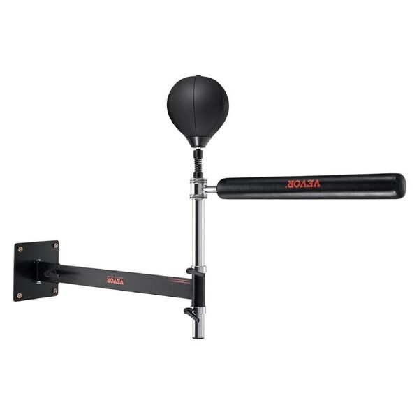 Wall Mount Boxing Spinning Bar, Spinning Bar with Punching Ball, Adjustable Boxing Speed Trainer, Reflex Boxing Bar with Gloves, Boxing Training Equipment for Kickboxing, MMA,