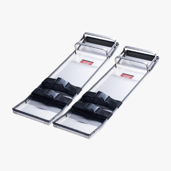 Concrete Knee Boards Stainless Steel, 28'' x 8'' Concrete Sliders, Knee Boards For Concrete, Concrete Knee Pads Pair Moving Sliders, with Board Straps for Cement and Concrete