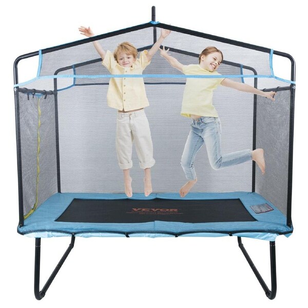 6FT Trampoline for Kids, 72" Indoor/Outdoor Toddlers Trampoline, Mini Baby Trampoline with Safety Enclosure Net, Gymnastics Bar, Hammock, Recreational Trampoline Birthday Gift for 3+ Years