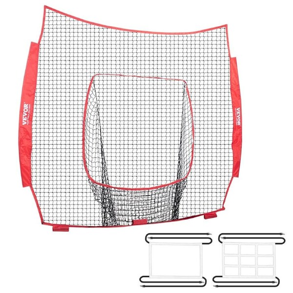 7x7 ft Baseball Softball Practice Net, Portable Baseball Training Net for Hitting Batting Catching Pitching, Backstop Baseball Equipment Training Aids with Strike