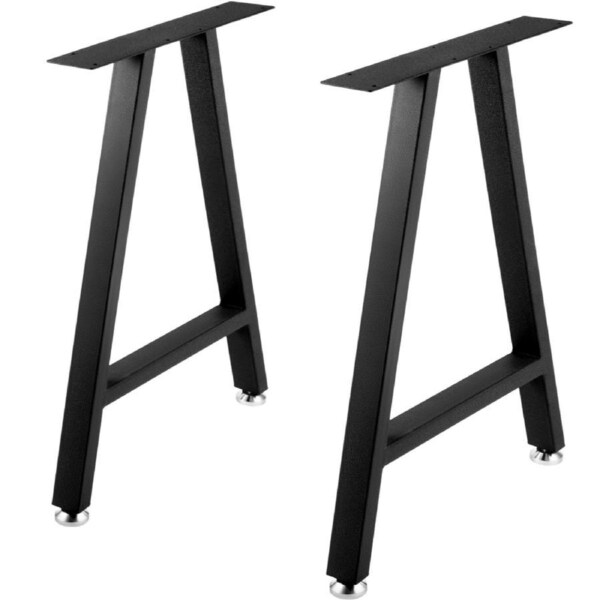 Metal Table Legs 28 x 17.7 inch A-Shaped Desk Legs Set of 2 Heavy Duty Bench Legs with Polyurethane Coating, Furniture Legs with Floor Protectors, Wrought Iron Coffee Table Legs for Home DIY