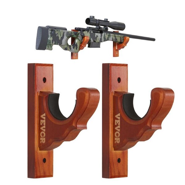 Gun Rack Wall Mount Horizontal Gun Rack and Shotgun Hooks for Single Gun