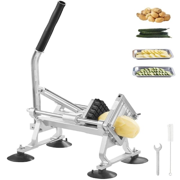 Commercial Vegetable Slicer, 1/2 inch Fruit Slicer, Stainless Steel and Aluminum Alloy Vegetable Cutter Slicer Machine, Manual Slicer with Non-slip Feet, for Radishes, Onions, Potatoes,