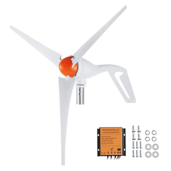 500W Wind Turbine Generator 24V 3-Blade Wind Turbine Kit & MPPT Controller