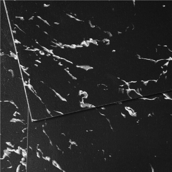 Self Adhesive Vinyl Floor Tiles 12 x 12 inch, 50 Tiles 1.5mm Thick Peel & Stick, Black Marble Texture DIY Flooring for Kitchen, Dining Room, Bedrooms & Bathrooms, Easy for Home