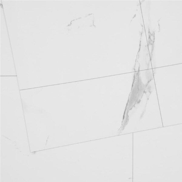 Self Adhesive Vinyl Floor Tiles 390 x 23.6 inch, 1.5mm Thick Peel & Stick, White Marble Texture DIY Flooring for Kitchen, Dining Room, Bedrooms & Bathrooms, Easy for Home