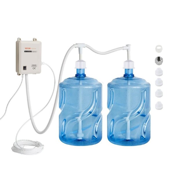 Bottled Water Dispenser Pump System, 2x5 Gallon Dispensing System, Automatic Electric Water Dispenser, Double-Pipe Water Jug Pump, Compatible Use with Coffee/Tea Machine, Refrigerator, Ice