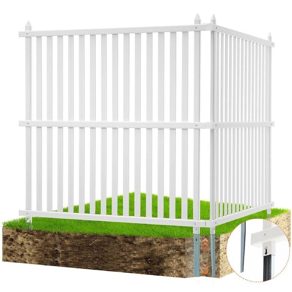 1.22m W x 1.22m H Vinyl Privacy Fence Panels, Air Conditioner Fence, Outdoor Privacy Screens for Trash Can, Pool Equipment Enclosure, Privacy Screen Kit Strip Panels (2