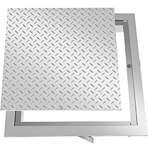 Recessed Manhole Cover 60 x 60 cm Clear Opening, Galvanized Steel Drain Cover Overall Size 67 x 67 cm, Sealed Square Manhole Cover and Frame, Steel Man Hole Lid Inspection Access for