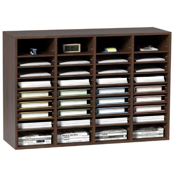 Literature Organizers, 36 Compartments Office Mailbox with Adjustable Shelves, Wood Literature Sorter 997x305x680 mm for Office, Home, Classroom, Mailrooms Organization, EPA Certified