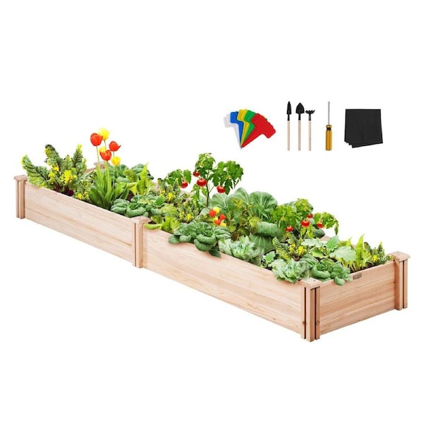 Wooden Raised Garden Bed Planter Box 240 x 60 x 25 cm Flower Vegetable Herb240 x 60 x 25 cm