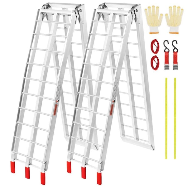 Aluminum Ramp 1500 LBS Foldable Loading Ramps for Pickup Trucks Bed 2 PCS