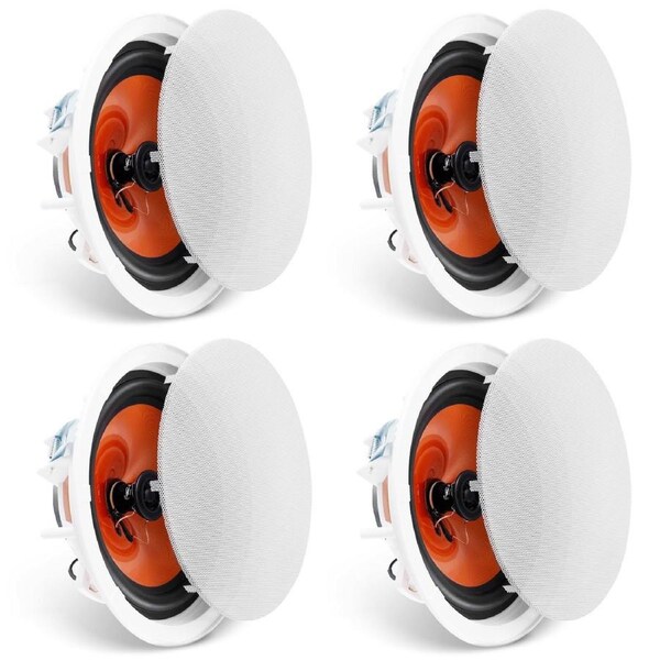 4 PCs 203.2 mm in Ceiling Speakers, 100-Watts, Flush Mount Ceiling & in-Wall Speakers System with 8OImpedance 89dB Sensitivity, for Home Kitchen Living Room Bedroom or Covered Outdoor