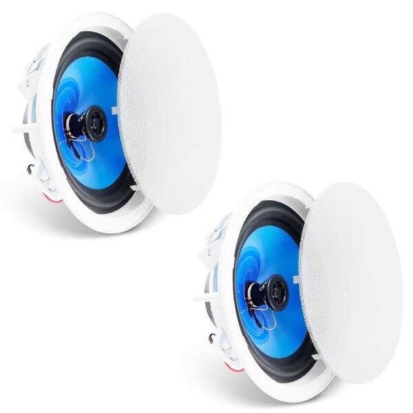 2 PCs 203.2 mm in Ceiling Speakers, 50-Watts, Flush Mount Ceiling & in-Wall Speakers System with 8OImpedance 89dB Sensitivity, for Home Kitchen Living Room Bedroom or Covered Outdoor