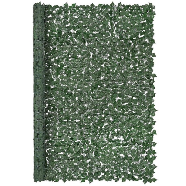 Ivy Privacy Fence, 2440 x 1830 mm Artificial Green Wall Screen, Greenery Ivy Fence with Strengthened Joint, Faux Hedges Vine Leaf Decoration for Outdoor Garden, Yard, Balcony, Patio