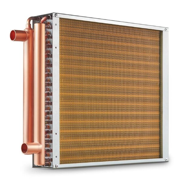 16"x 16" Heat Exchanger Water to Air 3-Row 3/8" Copper Ports 193 Fins